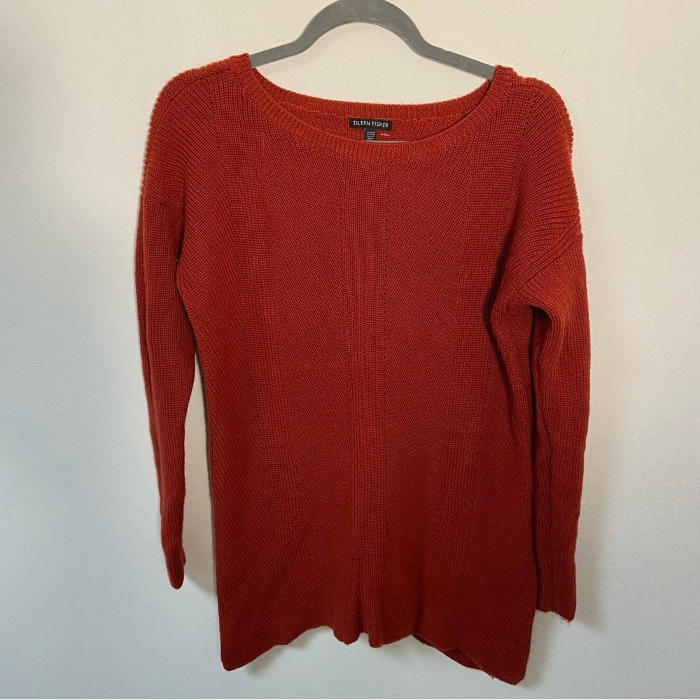 Eileen Fisher Women’s Sweater Pullover Tunic Red Medium